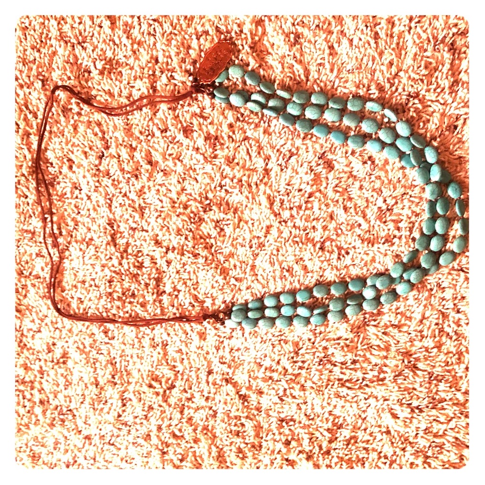 3-strand turquoise long necklace
